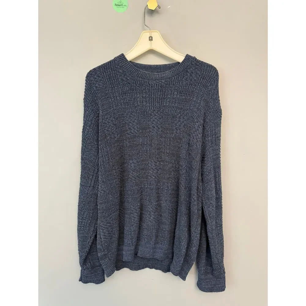 Oscar de la Renta Vintage Navy Textured Knit Sweater – Men’s Size M
